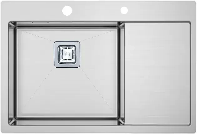 Кухонна мийка Fabiano TOP 69 Left (69x51), нерж сталь 1.2мм, універсальний монтаж (дозатор в комплекті), фото 1