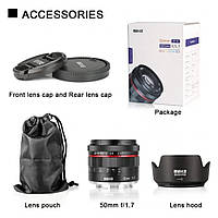 Об'єктив MEIKE 50mm F/1.7 MC MK-50 для Sony E-Mount повний кадр, ручний фокус, фото 8