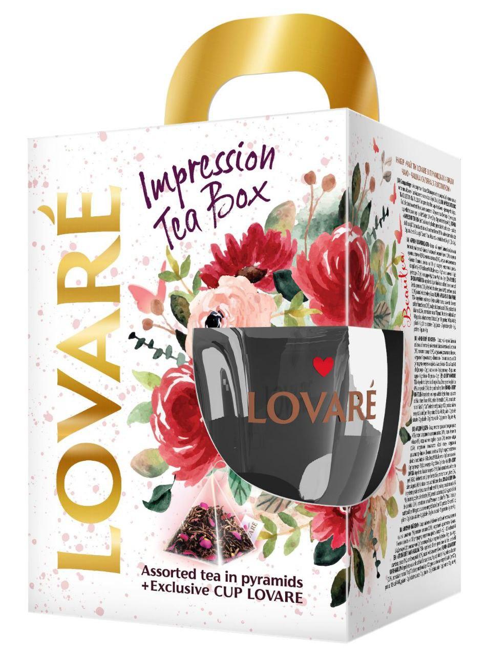 Подарунковий набір з чашкою Lovare Impression Box на 28 пірамідок чаю, фото 1