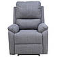 Крісло реклайнер тканинне Spencer 1 Bjorn сіре з відкидною спинкою та підніжкою до зали, фото 4