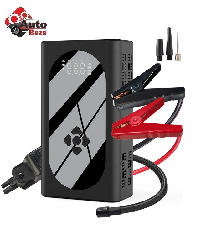Пусковий пристрій стартер бустер 12V 3000A + PowerBank 10000 mAh + Компресор для підкачування коліс Сar Jump Starter A21