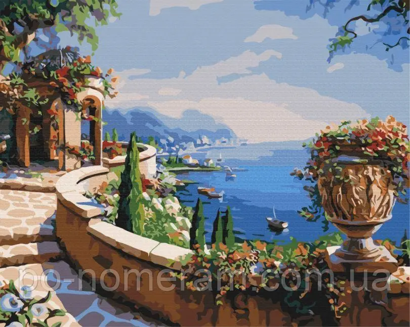 Кермо Картина за номерами (BS7615) Краєвид на заливці, 40 х 50 см, Brushme
