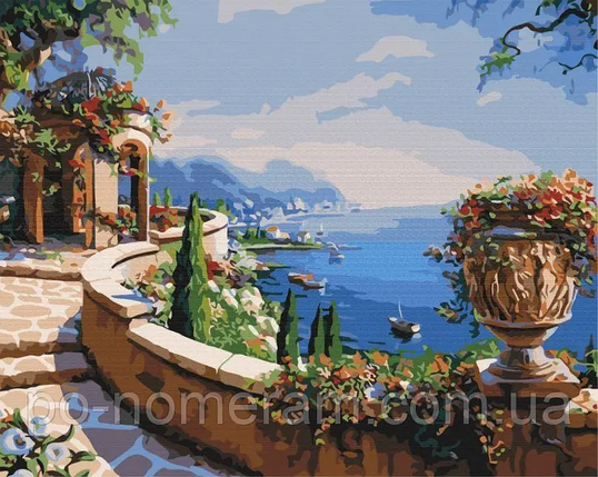 Кермо Картина за номерами (BS7615) Краєвид на заливці, 40 х 50 см, Brushme, фото 1