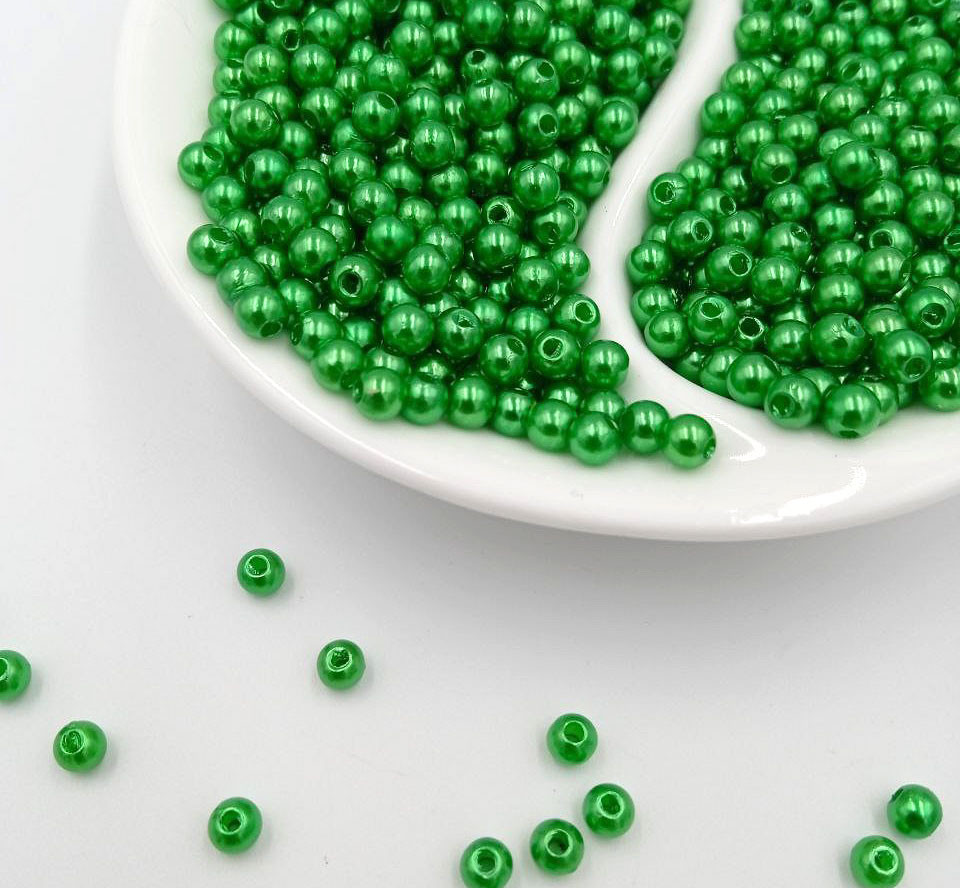 Перлинні Намистини / Ø-4 мм / Упаковка 20 гр ≈ 660 шт / Зелений, фото 1