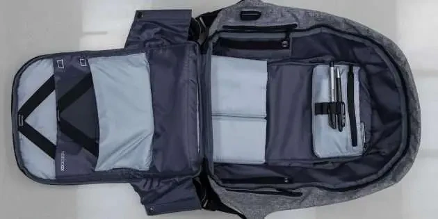 Рюкзак Bobby Антивор серый с USB портом - фото 3 - id-p2001848267
