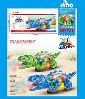Динозавр 2010 CD (72/2) 2 види, звук, підсвічування, колесо вільного ходу, парогенератор, шестерні, в коробці