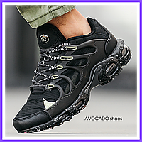 Кроссовки мужские и женские Nike air max TN+ Terrascape black green / Найк аир макс ТН+ плюс черные с зеленым