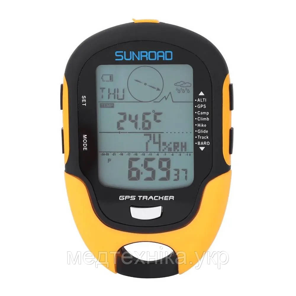 GPS метеостанція SunRoad FR510 (барометр, висотомір, компас, термометр, гігрометр, ліхтарик, лонгер, годинник)
