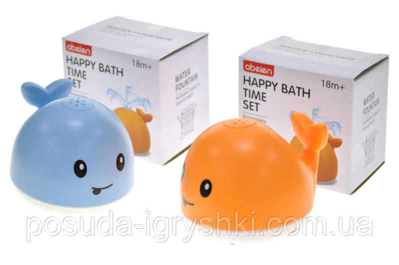 Іграшка для ванної "Водограй Кит" в коробці, 2 кольори 59010-1  розмір іграшки 13,5*11,5*11,5см, фото 1