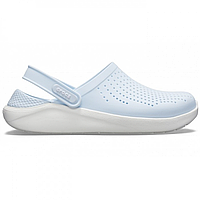 Crocs LiteRide Clog Original Mineral Blue White женские, Кроксы Лайтрайд оригинал голубые с белой подошвой