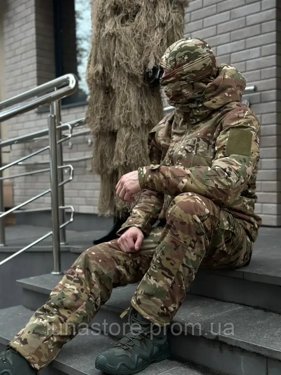 Тактический зимний костюм мультикам,теплый военный мужской костюм штаны+куртка для военных ВСУ утепленный