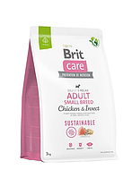 Корм для собак малих порід Brit Care Dog Sustainable Adult Small Breed з куркою й комахами 3 кг