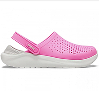 Crocs LiteRide Clog Original Electric Pink женские, Кроксы Лайтрайд розовые с белой подошвой оригинал женские