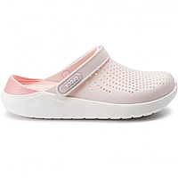 Crocs LiteRide Clog Original Powder White женские, Кроксы Лайтрайд женские пудровые с белой подошвой