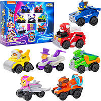 Набор игрушечных машин Щенячий патруль 7 шт Paw Patrol The Mighty Movie Toy Vehicle Set 7 New Cars
