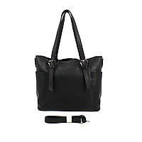 Женская деловая сумка из натуральной кожи Borsacomoda 639023 черная