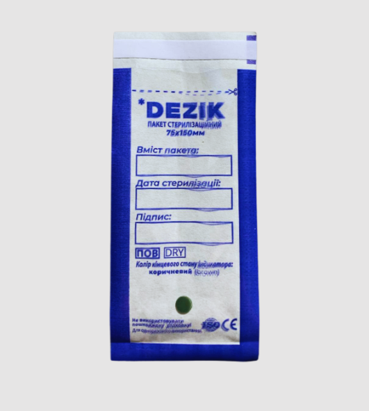 Комбіновані пакети 75*150 мм ДЕЗІК для стерилізації (100 шт/уп), фото 1