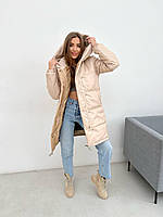 Зимняя курточка с капюшоном эко-кожа Ткань: экокожа Наполнитель: силикон 250 Размер: 42, 44, 46