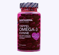 Тройная Омега 3 с витаминами для женщин Biopharma Trippel Omega 3 Kvinne 120 капсул Норвегия ОПТ и розница