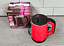 Електричний дорожній чайник 600 л 1500 Вт Edenberg EB-83526 / Електрочайник компактний для дому, офісу, дачі Червоний, фото 3