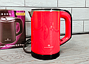 Електричний дорожній чайник 600 л 1500 Вт Edenberg EB-83526 / Електрочайник компактний для дому, офісу, дачі Червоний, фото 4