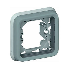 Рамка Legrand Plexo 1-постова з супортом IP65 IK07 колір Сіра 069681