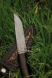 Ексклюзивний ніж ручної роботи з мозаїчного дамаська «Сова #4», 5 000 шарів металу/60 HRC., фото 2