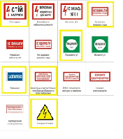 Знаки ,плакати и таблички електробезпеки