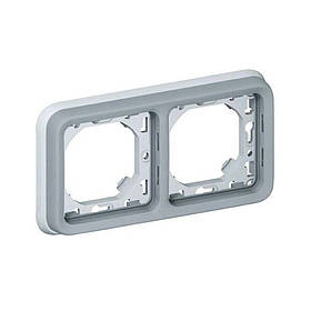 Рамка-супорт Legrand Plexo сіра 2-постова горизонтальна IP55 IK07 069683