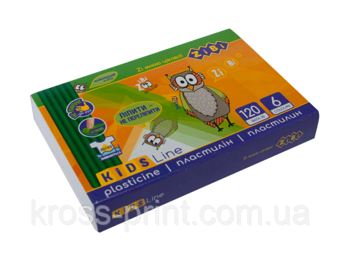 Пластилін 6 кол., 120гр., стек, KIDS Line