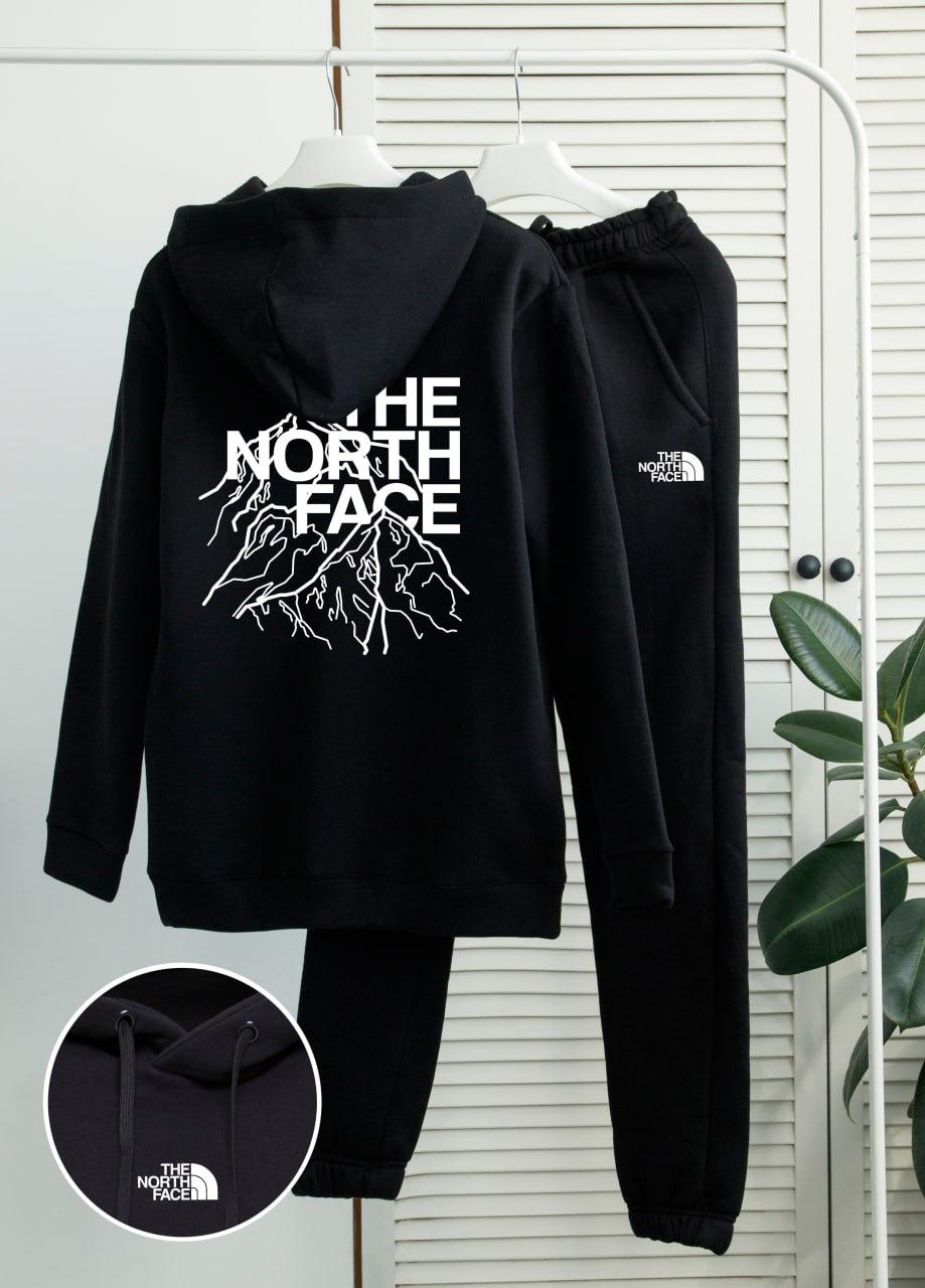 Спортивний костюм чоловічий зимовий The North Face fleece на флісі чорний толстовка штани зе норт фейс