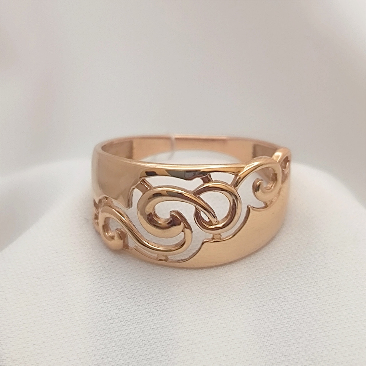 Жіноча золота каблучка з червоного золота 585 проби, фото 1