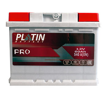 Автомобільний акумулятор PLATIN Pro MF 60Ah 540A L+ (L2)