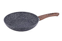 Висока сковорідка 24 см для індукційної плити та газу Kamille сковорода з мармуровим антипригарним покриттям