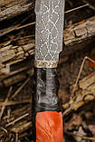 Ексклюзивний ніж ручної роботи з мозаїчного дамаська «Скелет #1», 5 000 шарів металу/60 HRC., фото 3
