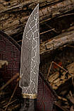 Ексклюзивний ніж ручної роботи з мозаїчного дамаська «Скелет #1», 5 000 шарів металу/60 HRC., фото 6