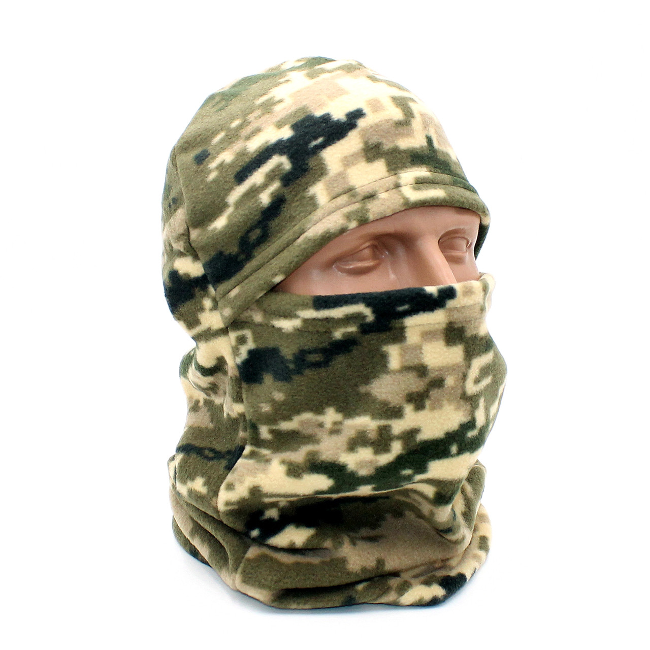 Зимова флісова балаклава піксель Тактичний теплий підшоломник камуфляжний, фото 1
