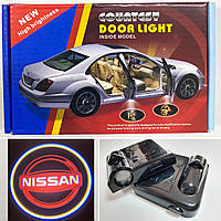 Логотип подсветка двери Нисан Lazer door logo light NISSAN RED