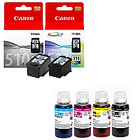Набір картриджів Canon PG-510, CL-511 Black/Color + Чорнило Colorway CW520/CW521SET01 100мл
