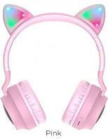 Наушники Bluetooth HOCO Cheerful Cat ear W27, розовые