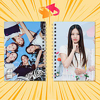 Блокнот А6 пружина 48 л. клітинка K-Pop New Jeans 004