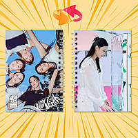 Блокнот А6 пружина 48 л. клітинка K-Pop New Jeans 005