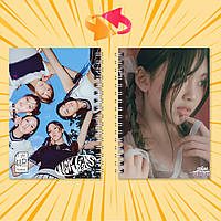 Блокнот А6 пружина 48 л. клітинка K-Pop New Jeans 010