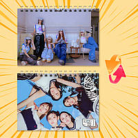 Блокнот А6 пружина 48 л. клітинка K-Pop New Jeans 024