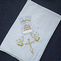 Крыжма для крещения махровая 100% хлопок мешочек для локона Полотенце для крещения теплая крыжма махровая