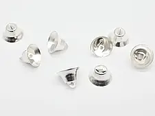 Металеві дзвіночки для декору одягу, дитячих виробів і сувенірів розміром 22 мм Срібло