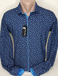 Сорочка чоловіча Paul Smith vd-0059 приталена у візерунок із довгим рукавом трансформер Туреччина стильна ошатна XXL