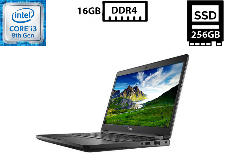 Ноутбук Dell Latitude 5490/14”IPS 1920x1080/Core i3-8130U 2.20GHz/16GB DDR4/SSD 256GB/Intel UHD Graphics Б/В