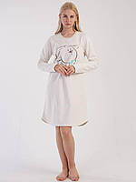 Женская ночная рубашка туника на байке, ночные рубашки байка, размер S, M, L, XL, Vienetta XL