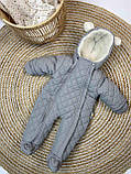 Дитячий зимовий комбінезон цільний, розмір 62 та 68 см  ,цельник зимний для новорожденных, фото 3